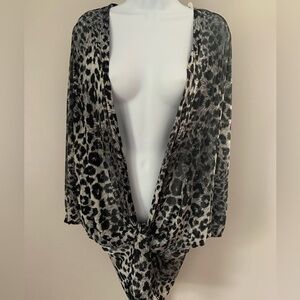 Leopard Print Drape Cardigan